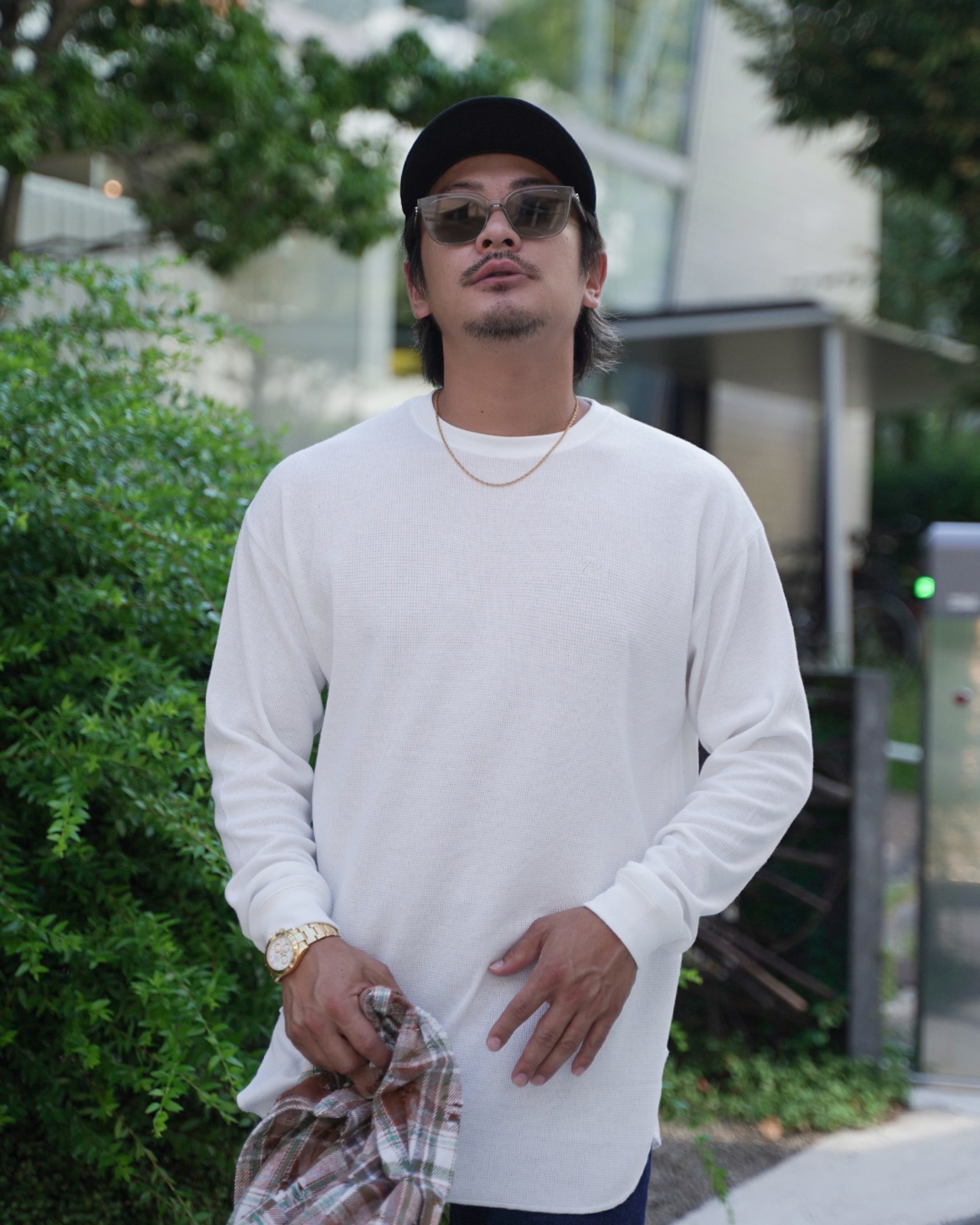 【#Re:room】ONE POINT WAFFLE LONG SLEEVE［REC864］