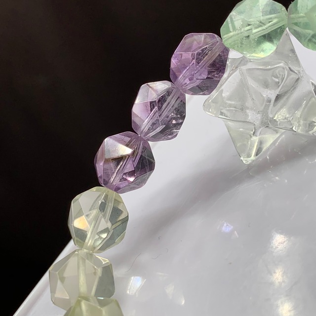 mixストーン・ダイヤモンドカット☆デザインブレスレット