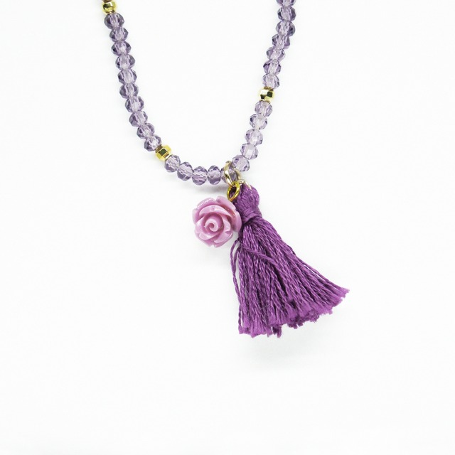 Rose Tassel Bracelet｜Purple x Gold