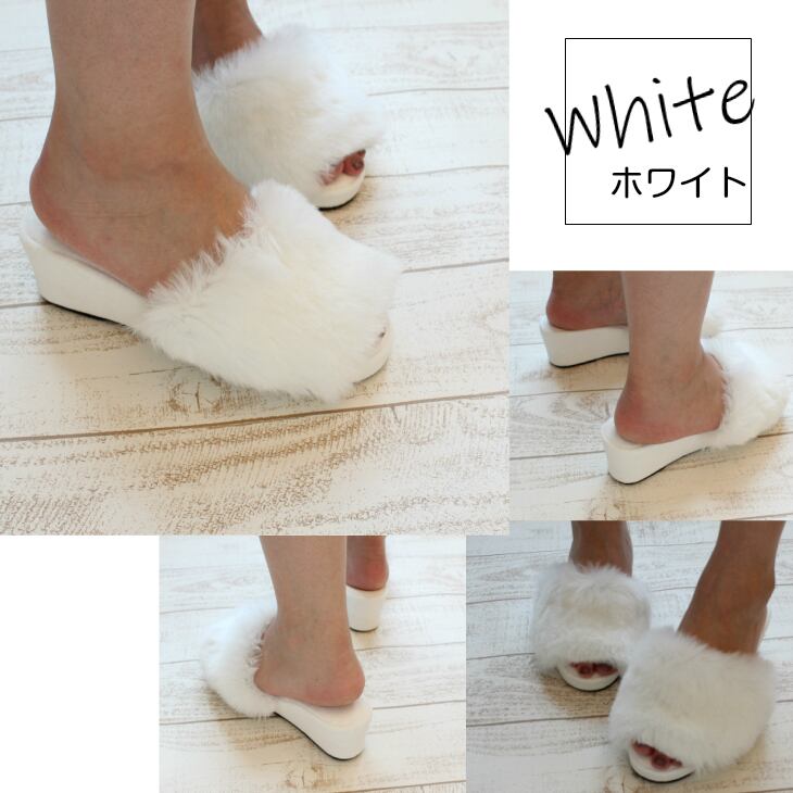 Dolphin 日本製 ファー スリッパ ヒール 6cmヒール | dolphinshop