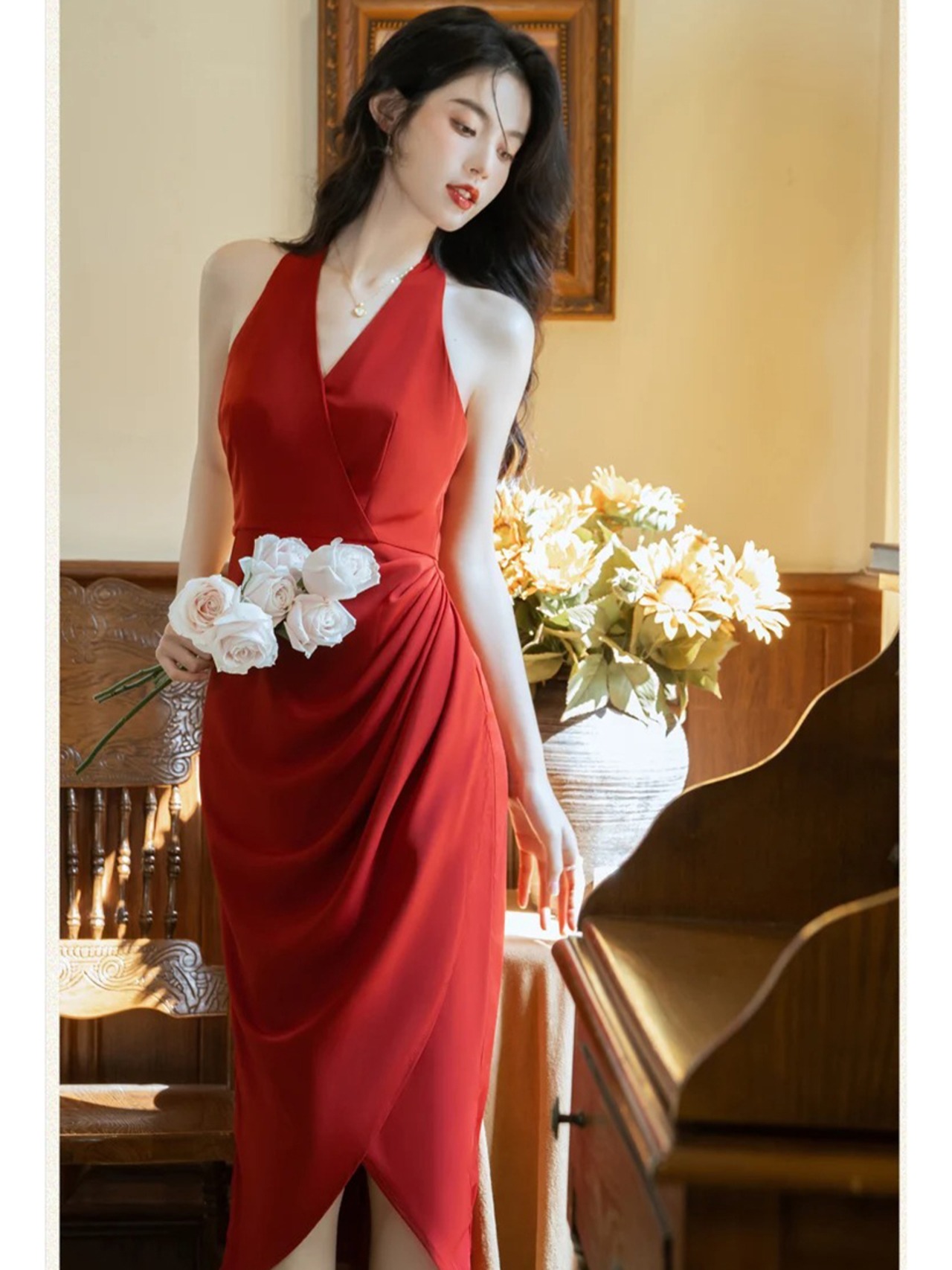 【0239】Open Back Short Sleeve Dress