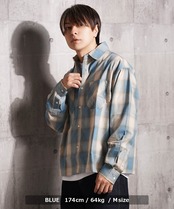 ◆オンブレチェックシャツ◆wi-252025