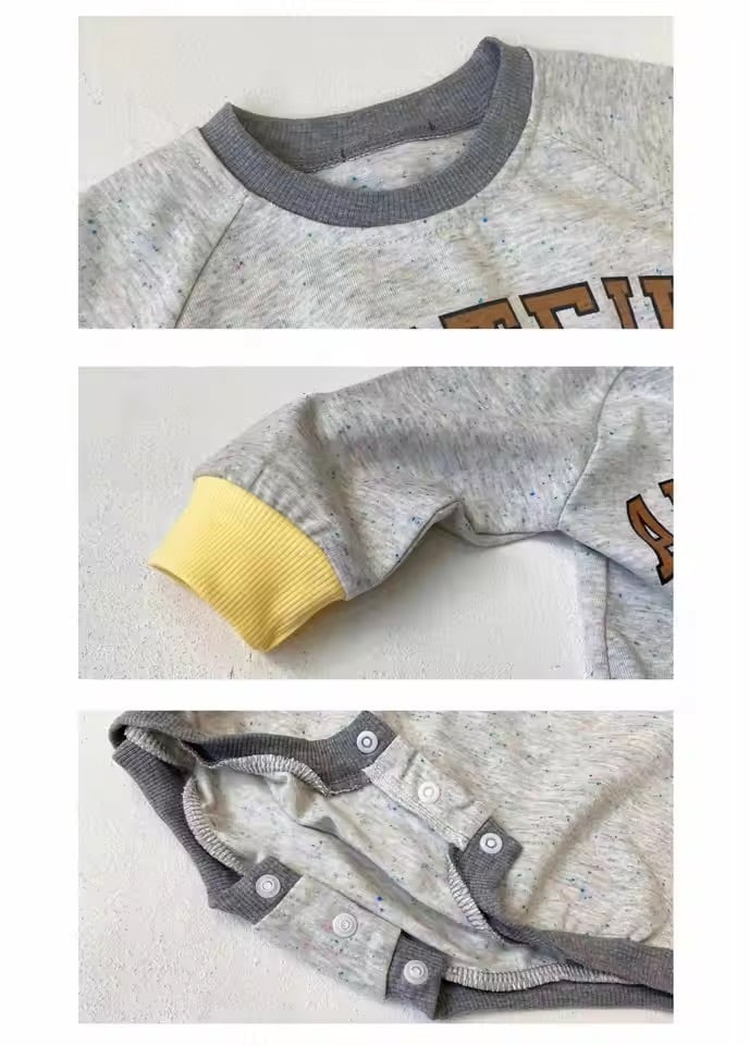 バイカラーつぶつぶロンパース