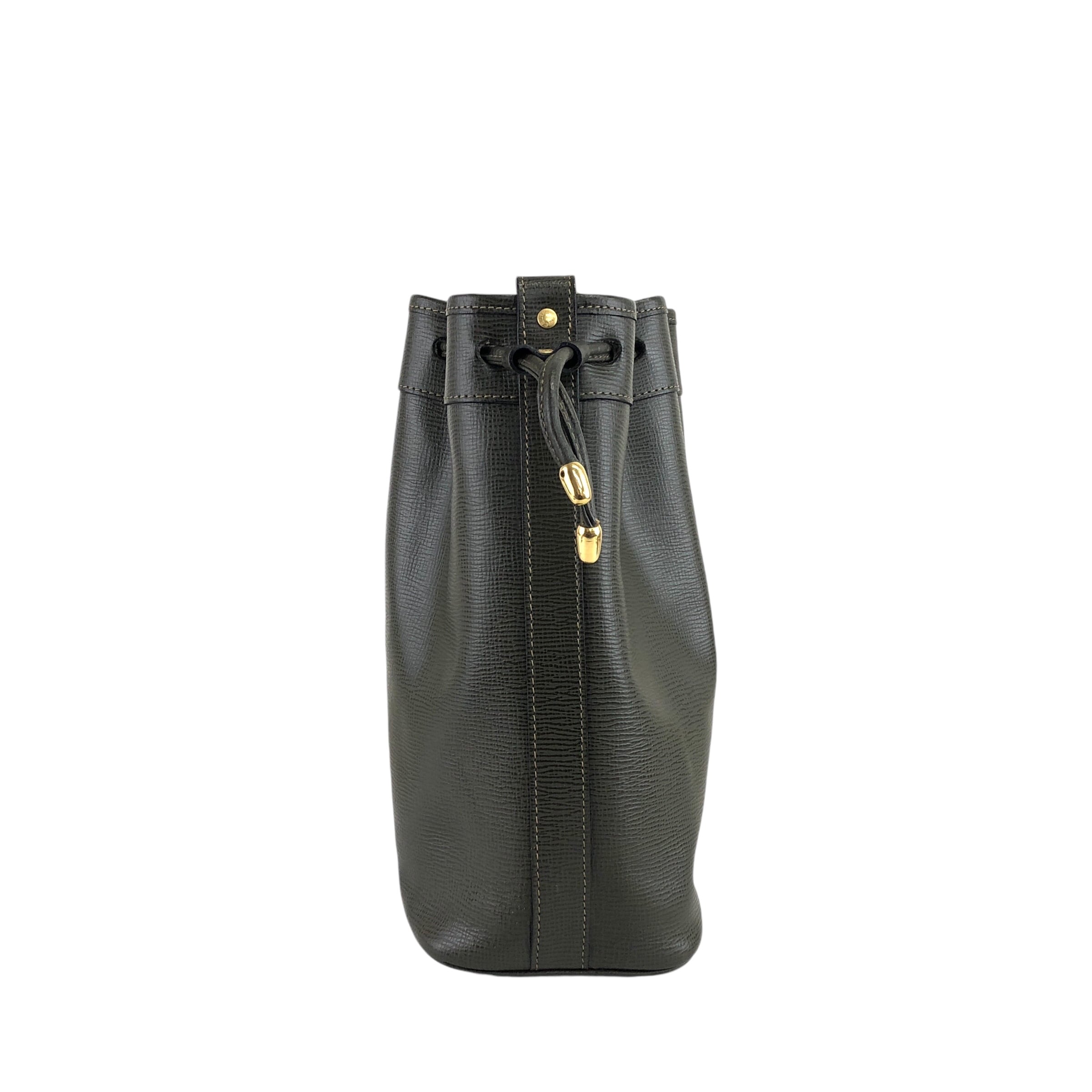 CELINE セリーヌ ショルダーバッグ カーキ ブラゾン型押し レザー 型