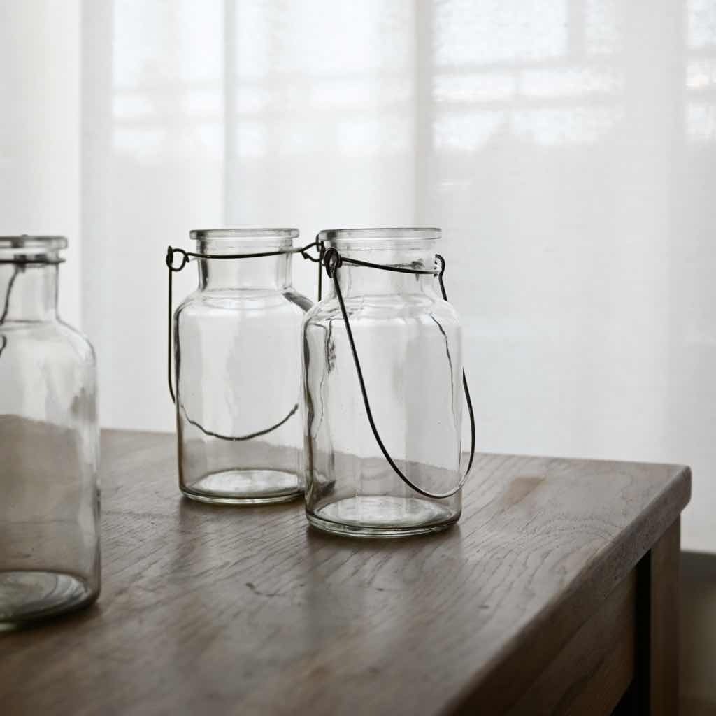 【 在庫限り 】グラスハングボトル|アンティーク調 ヴィンテージスタイル クリア 雑貨屋