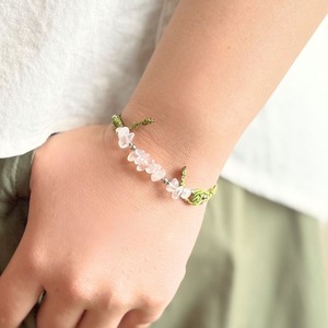 つけっぱなし ブレスレット アンクレット ミサンガ 水に強い 金属アレルギー配慮 ステンレス 天然石 紐 シルバー ゴールド 切れにくい 足首 おしゃれ 桜