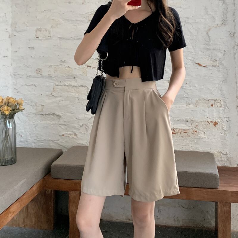 パンツ サマーショーツ ルーズ薄手カジュアルハイウェスト 夏物 ブルマー クレセントシティ17875960228