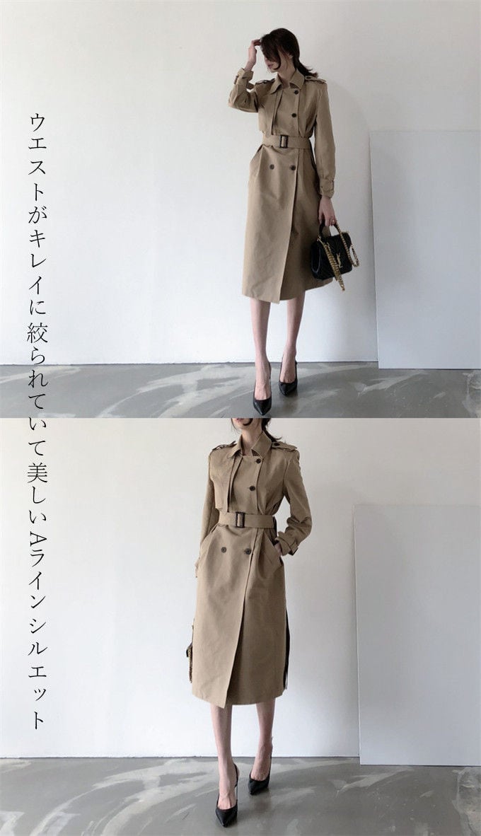 【美品】ドレスレイブトレンチコート　オフィスコート　通勤コート　キレイ系コート