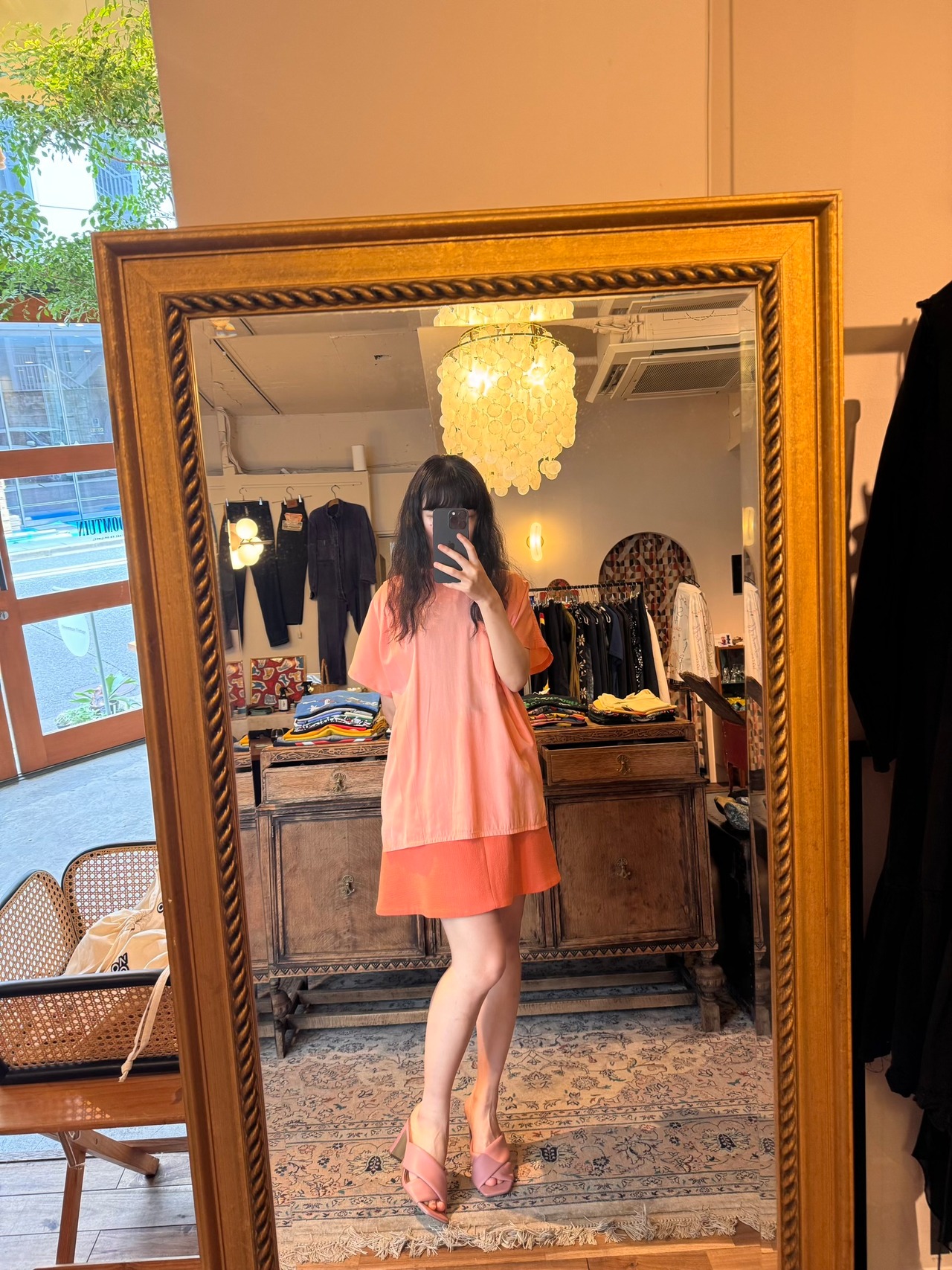 "CARVEN"orange skirt