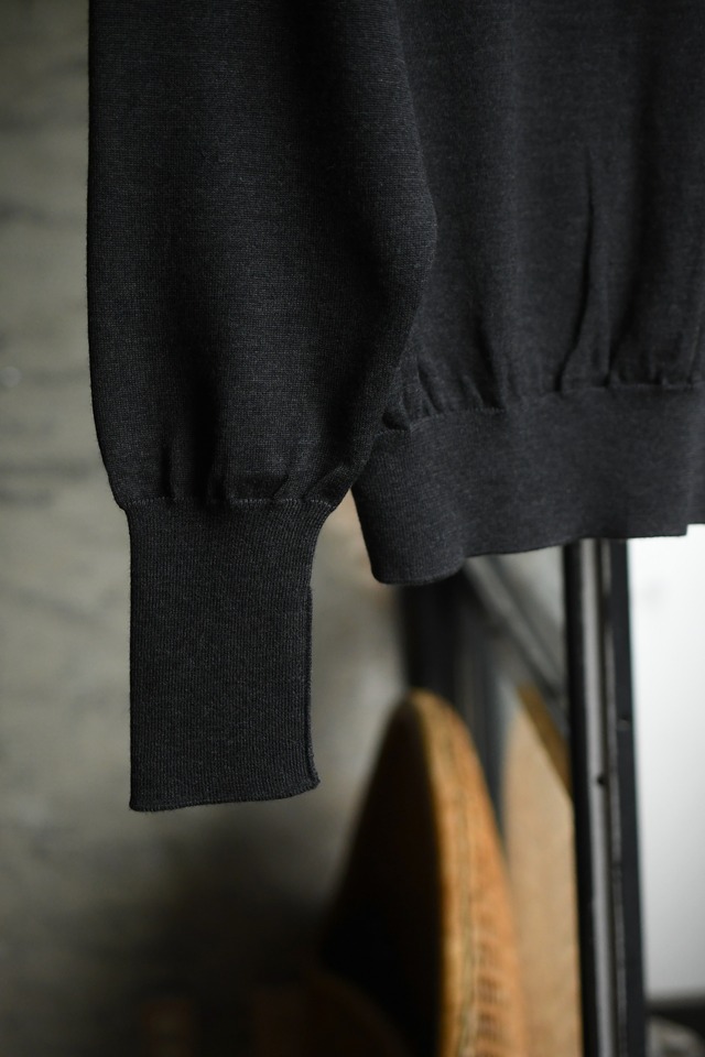 BATONER / BABY WOOL TURTLE NECK (Melange Black)