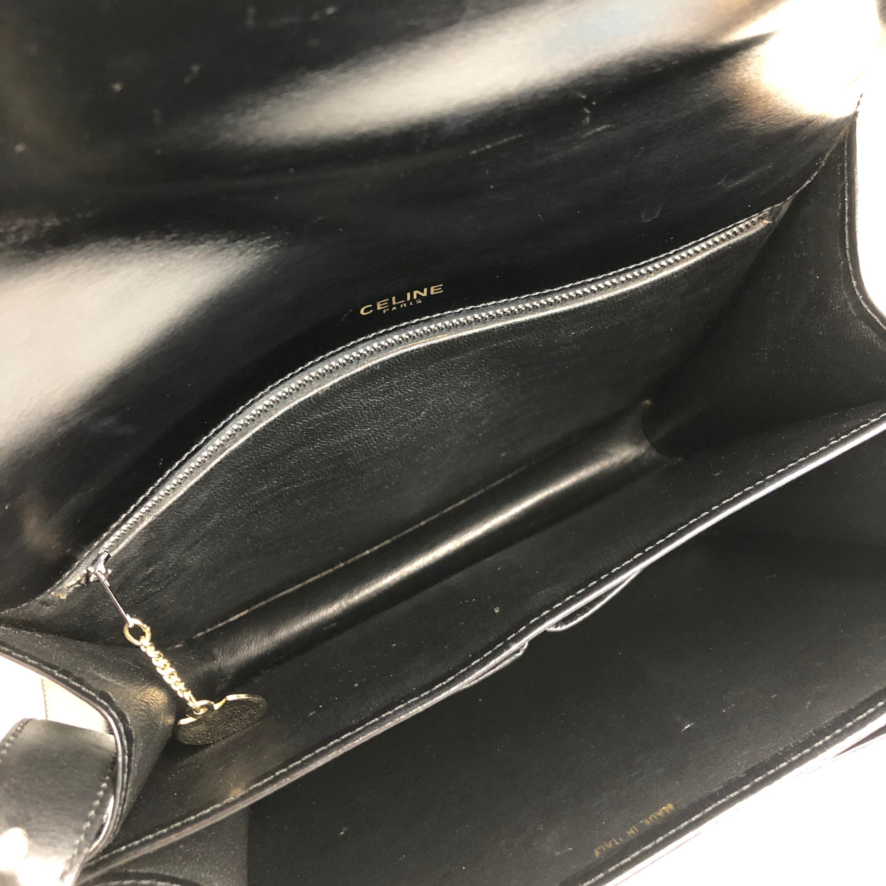 CELINE セリーヌ ショルダーバッグ ブラック ホースシュー レザー