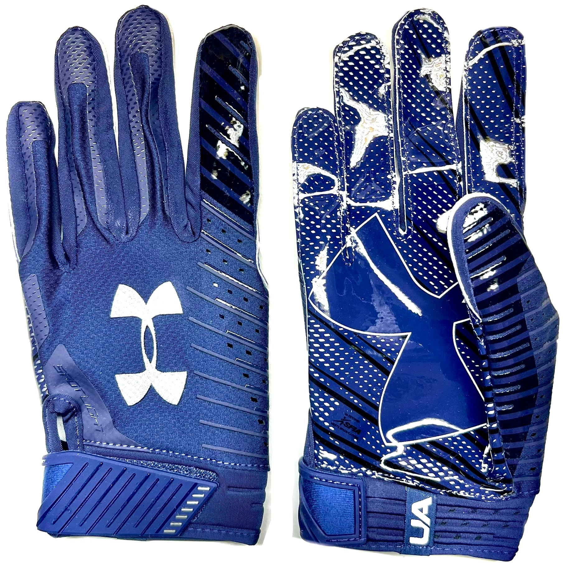 【L,XL】UA SPOTLIGHT ネイビー アメフト グローブ