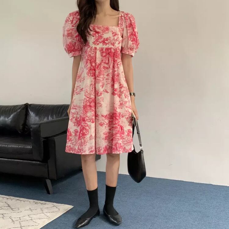 トワルドジュイジャングル柄エレガントヴィンテージルーズフィットドレスop250602