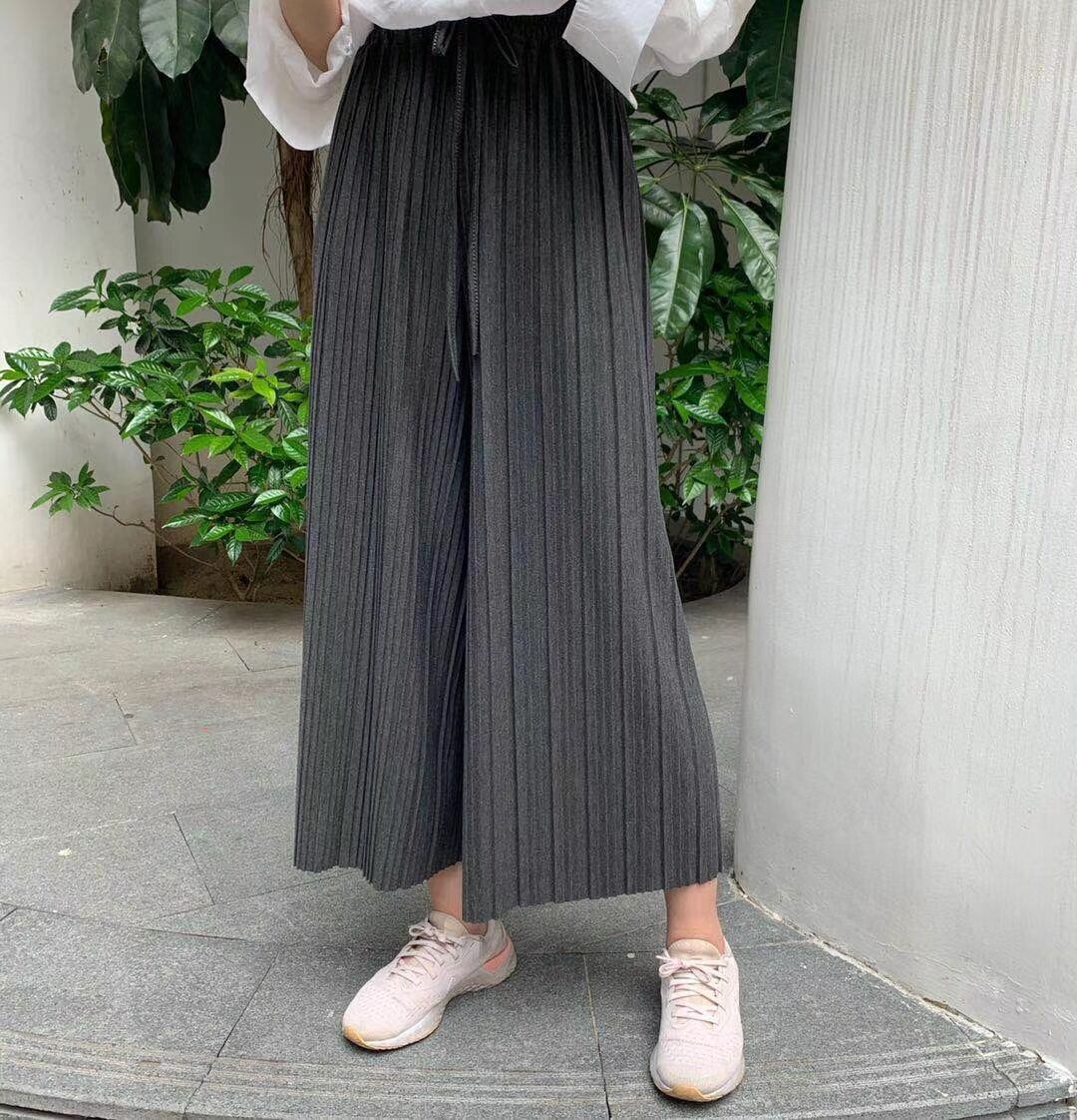 ウエストリボンプリーツガウチョパンツ　　AJ−22003-1669-1