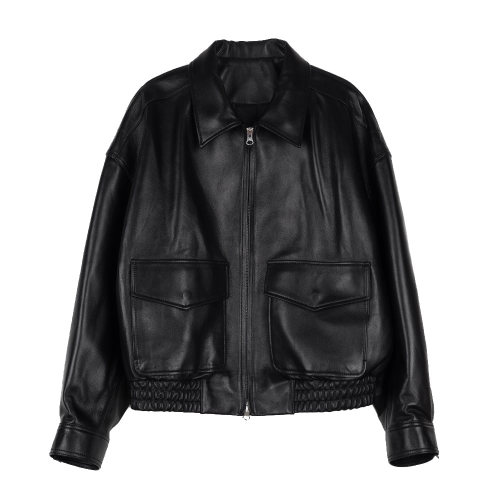 イタリア産ナッパラムレザー A2ボンバージャケット（レディース