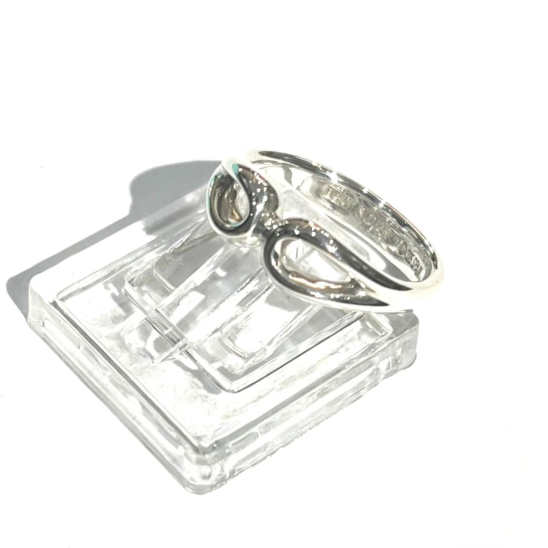 TIFFANY&CO】2074ダブルオープンティアドロップ モチーフ リング 9号