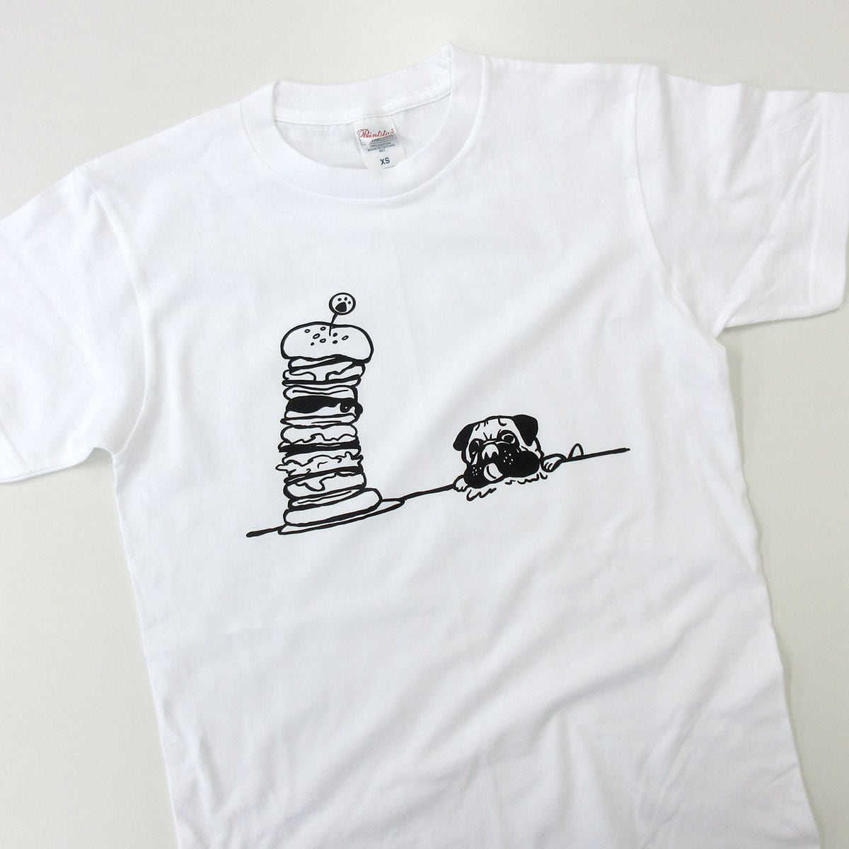 選べるデザイン パグTシャツ dog86 ブヒ 半袖・長袖  ユニーク 手描きイラスト 犬好き 犬服 イラスト