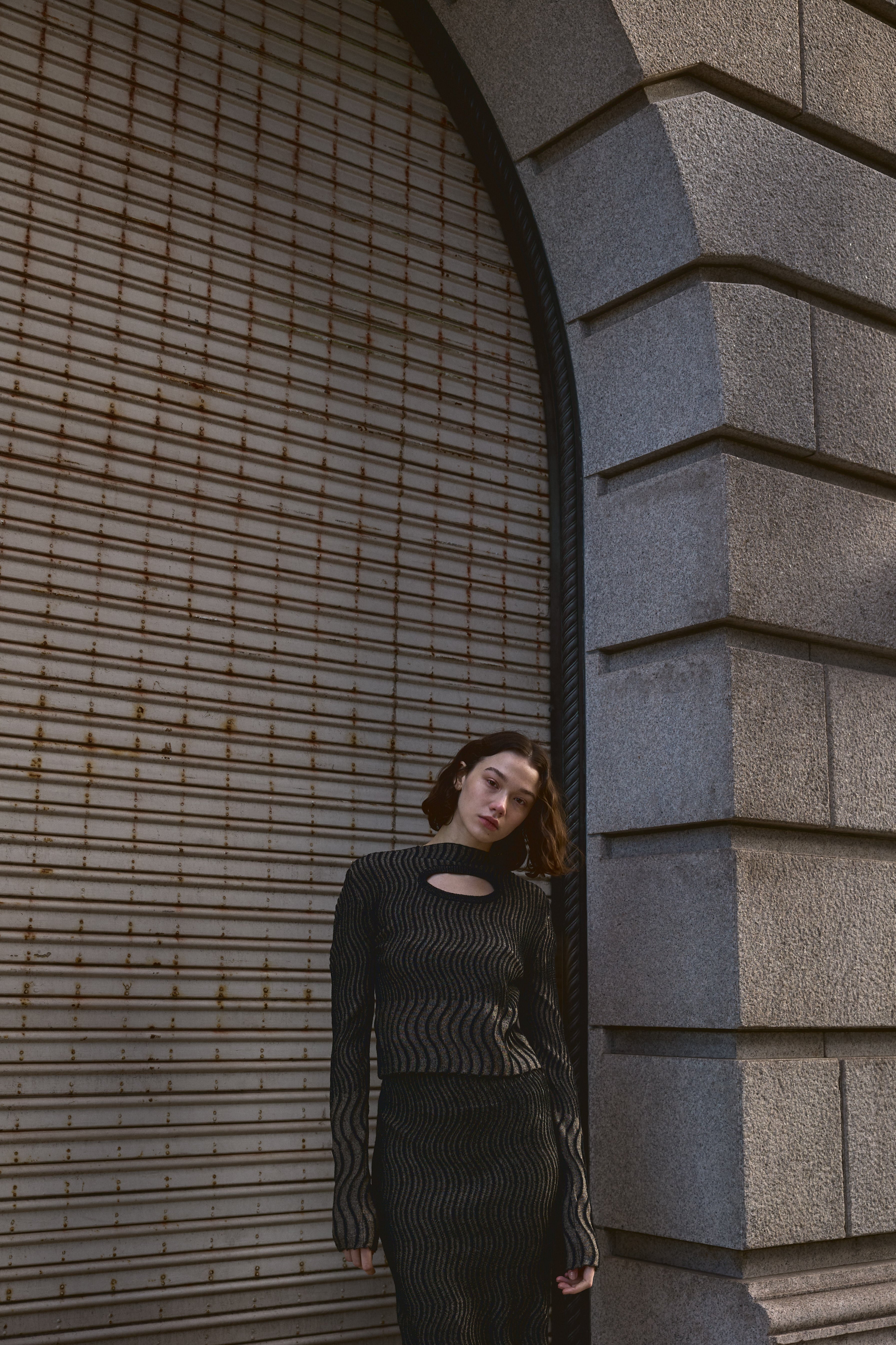 WAVY STRIPE SKIRT 25AWAC-008 RED | A CCORDION