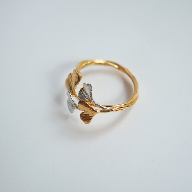 銀杏のリング(silver×gold)