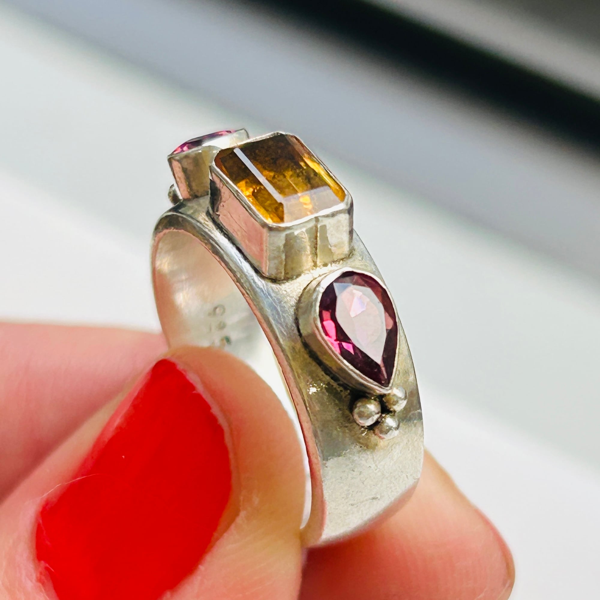 シルバー925 アメジスト＆シトリンリング（12号） | Milo Antiques