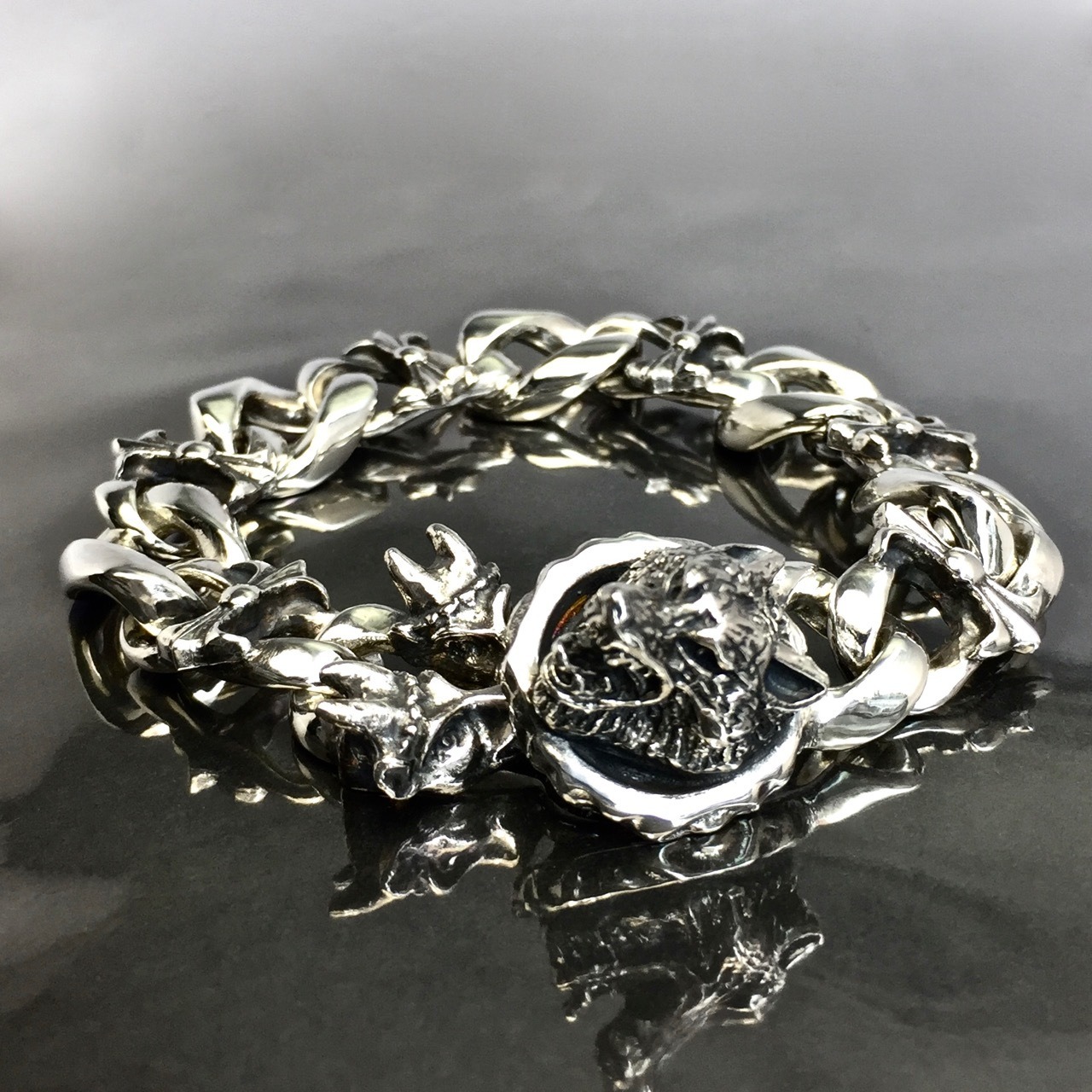 WOLF&GARGOYLES #1 CHAIN BRACELET / ウルフ&ガーゴイル #1 チェーンコンビブレスレット