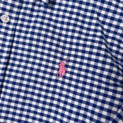POLO GOLF RALPH LAUREN ポロゴルフ ラルフローレン ギンガムチェック 長袖シャツ 175/100 /ブルー ホワイト