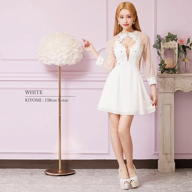 即納】Angel-R AR24803 【フラワーレースビジューシフォンロング 即納】Angel-R AR24803 【フラワーレースビジューシフォンロング