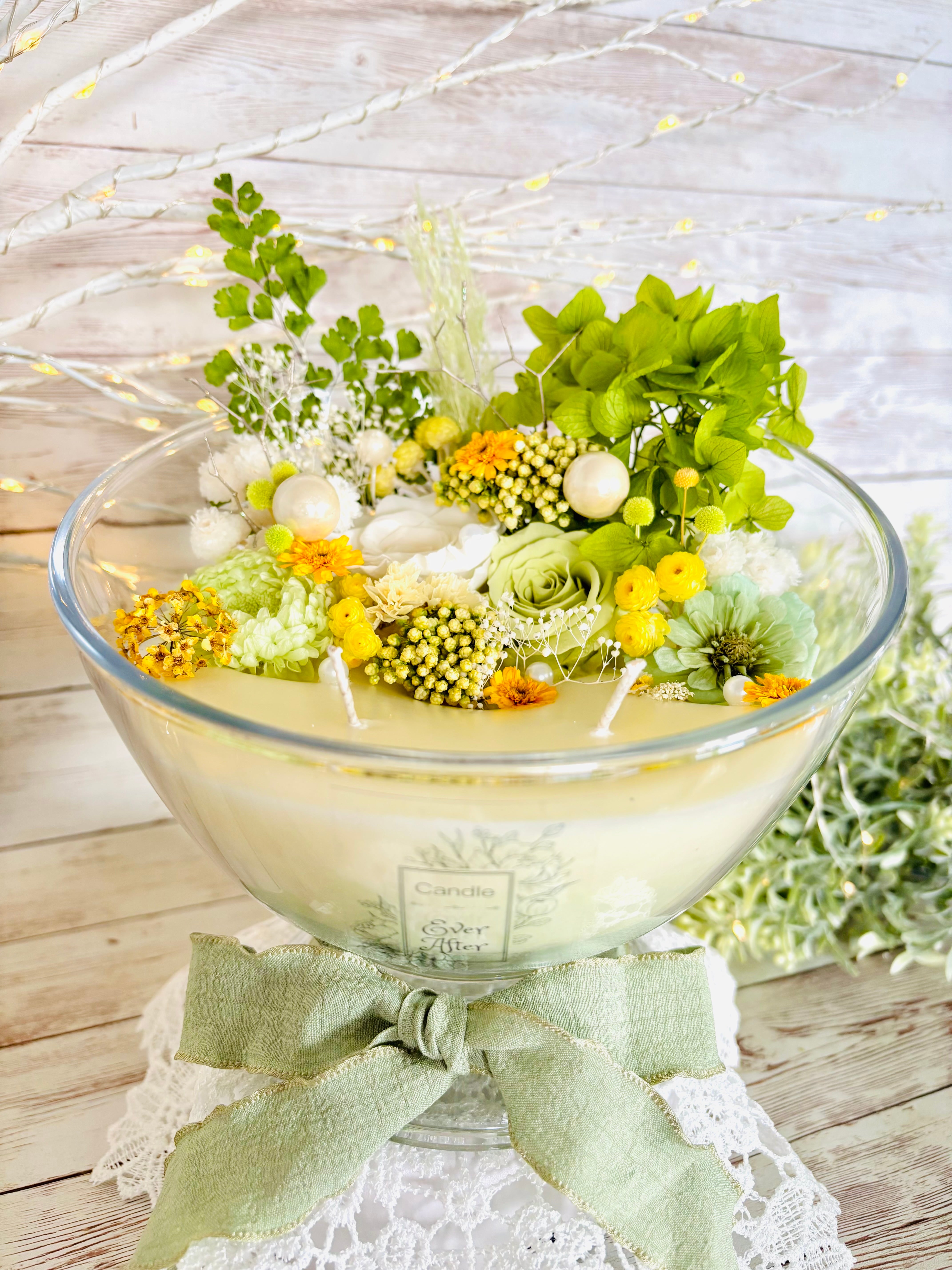 ブーケのキャンドル グリーン