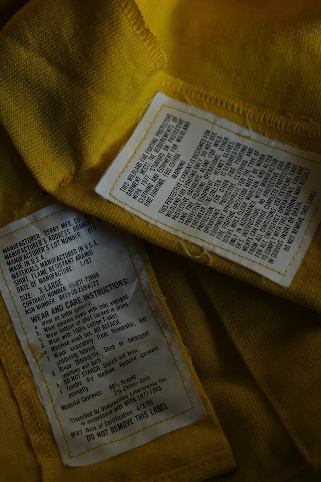 Utah/90's "U.S.D.A.F.S" utility shirt/rescue yellow