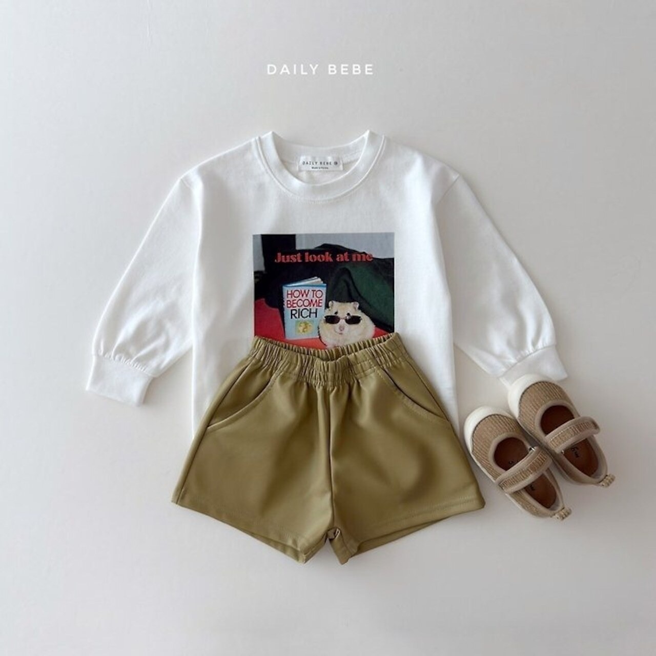 韓国子供服 / 26Autumn / 〖取寄〗DAILYBEBE / メッセージロゴTシャツ / キッズ服 / ジュニア服 / 秋服 *XS~JL*