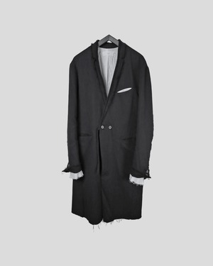 ASKYY / Y LAPEL LONG JACKET / BLK