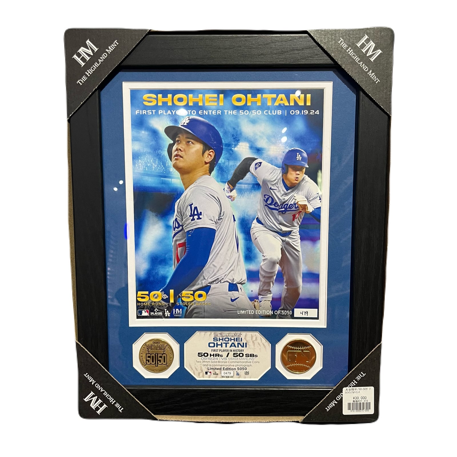 大谷翔平　2024年 50-50達成記念　ダブルフォトミント　限定品　銀枠 大谷翔平 2024年 50-50達成記念 ダブルコインフォトミント 限定品 銀枠