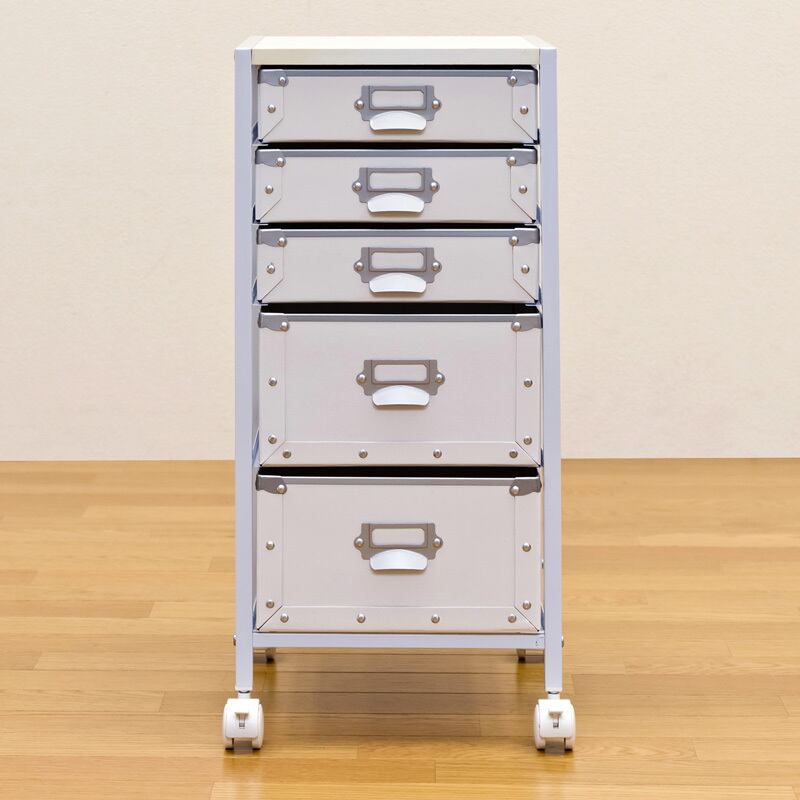 収納チェスト5段BK/BR/RD/WH