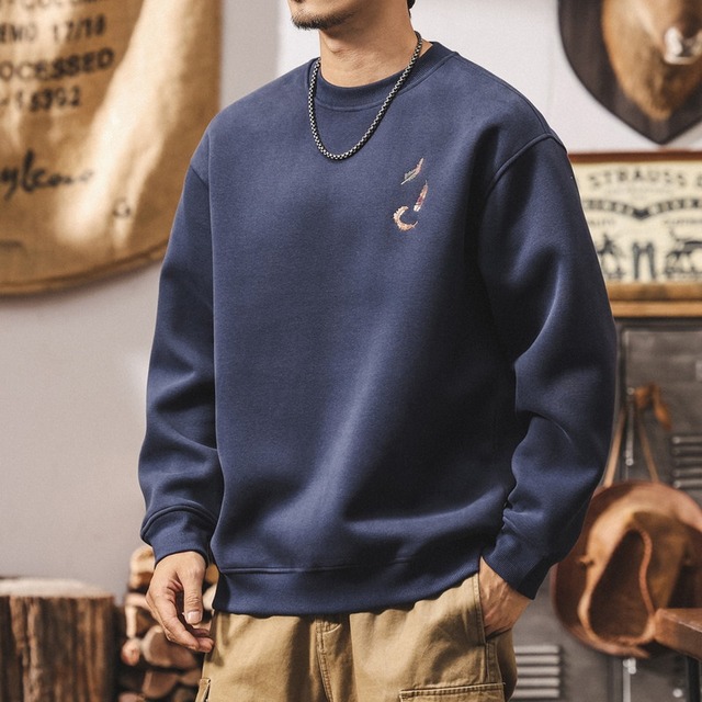 embroidery one-point pullover A1392