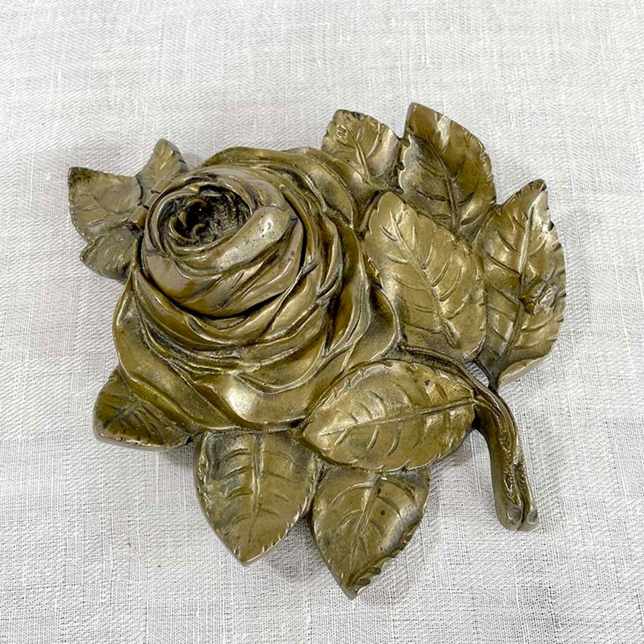 バラのインク壺　真鍮製　インクスタンド　ペントレイ　 19ota20