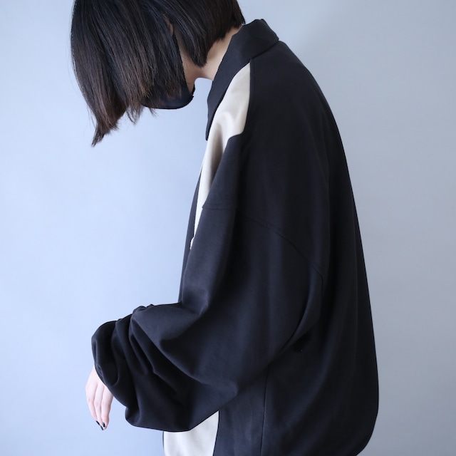 asymmetry switching design loose silhouette pullover