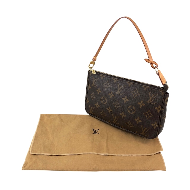 LOUIS VUITTON ルイヴィトン アクセソワール モノグラム ハンドバッグ ブラウン PVCレザー vintage ヴィンテージ オールド htx74d