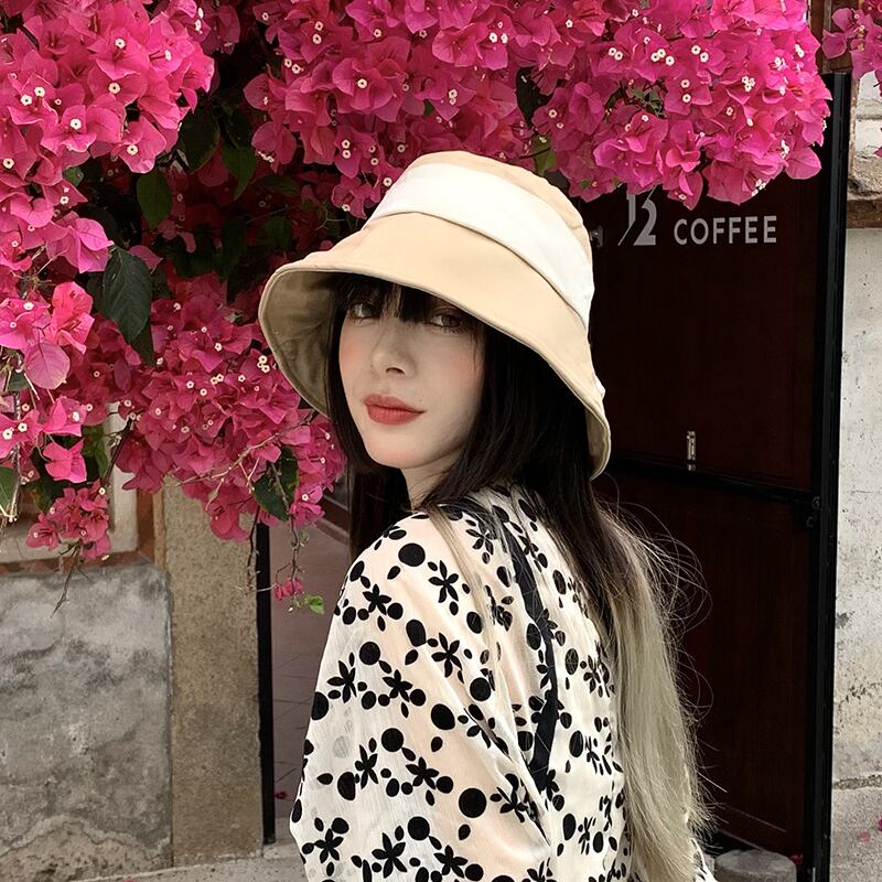 ソリッド カラーサマー リボン 帽子 夏物 ソリッドカラー ブラック・アイド・ピーズ11402186816