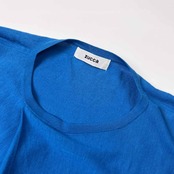 ZUCCA ズッカ 長方形 デザイン シャツ カットソー M/ブルー レディース
