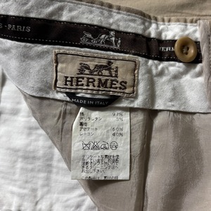 HERMES wide tucked chino pants