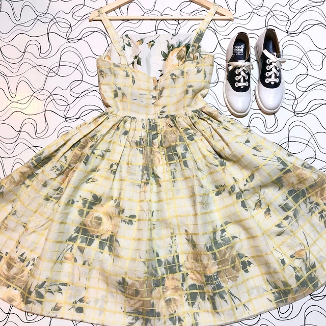 50s Usa ヴィンテージワンピース Jayherbert California サーキュラースカート ロカビリー Op305 古着屋プチコション