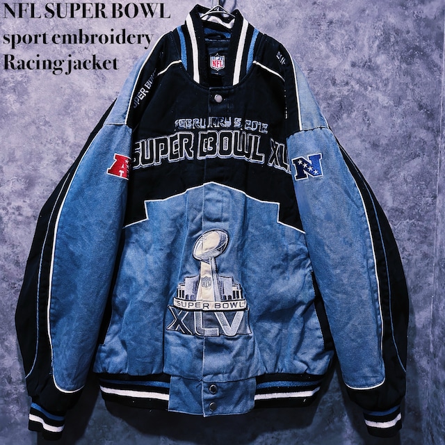 【doppio】NFL SUPER BOWL sport embroidery Racing jacket