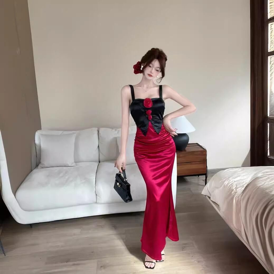 2色】Lady's coco ロングドレス キャバドレス セクシー 韓国風 サテン