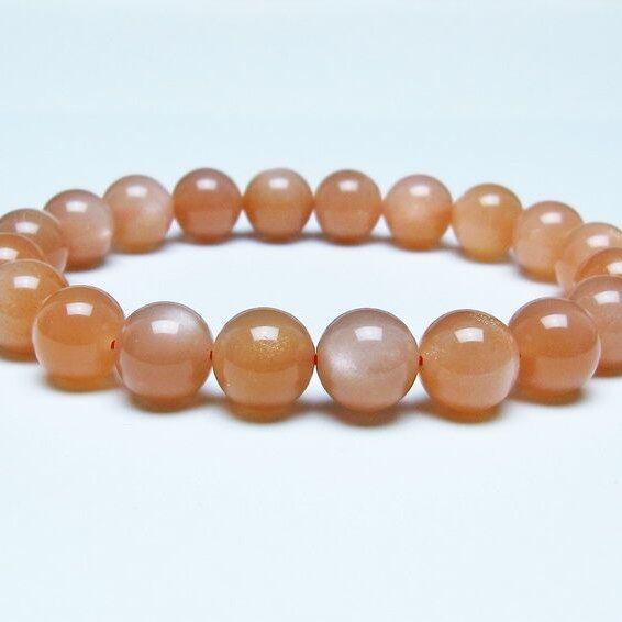オレンジムーンストーン ブレスレット 10mm 一点物 メール便可 [M便 1/10] 111-48623