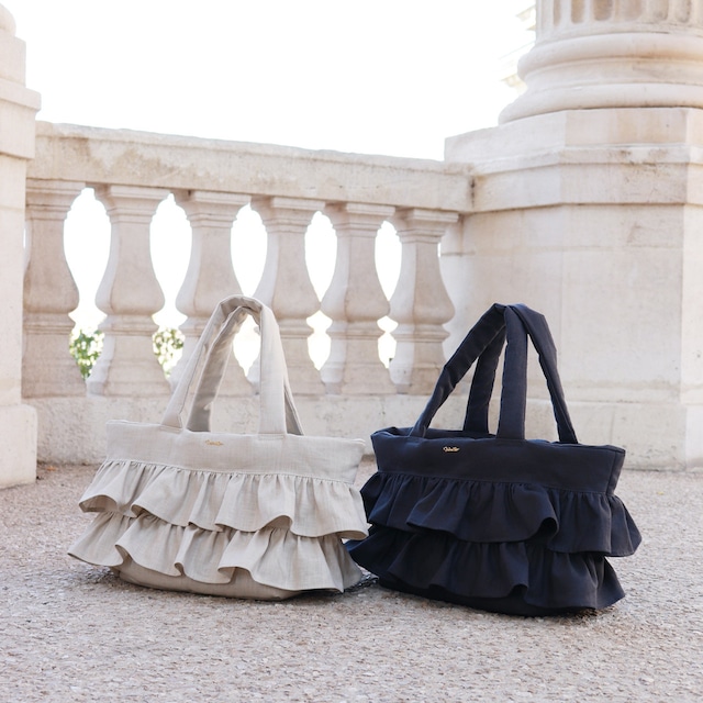 【送料無料】Ruffled Linen Bag - Sサイズ