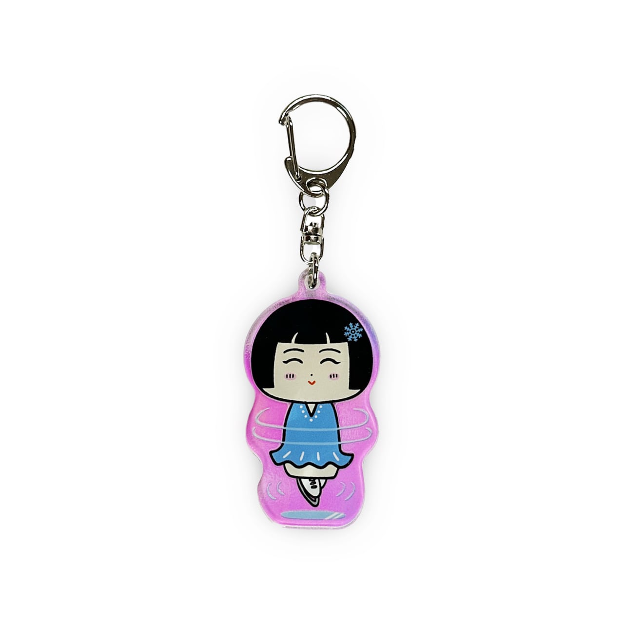 仙台弁こけし オーロラアクリルキーホルダー(スケート・さくなみちゃん
