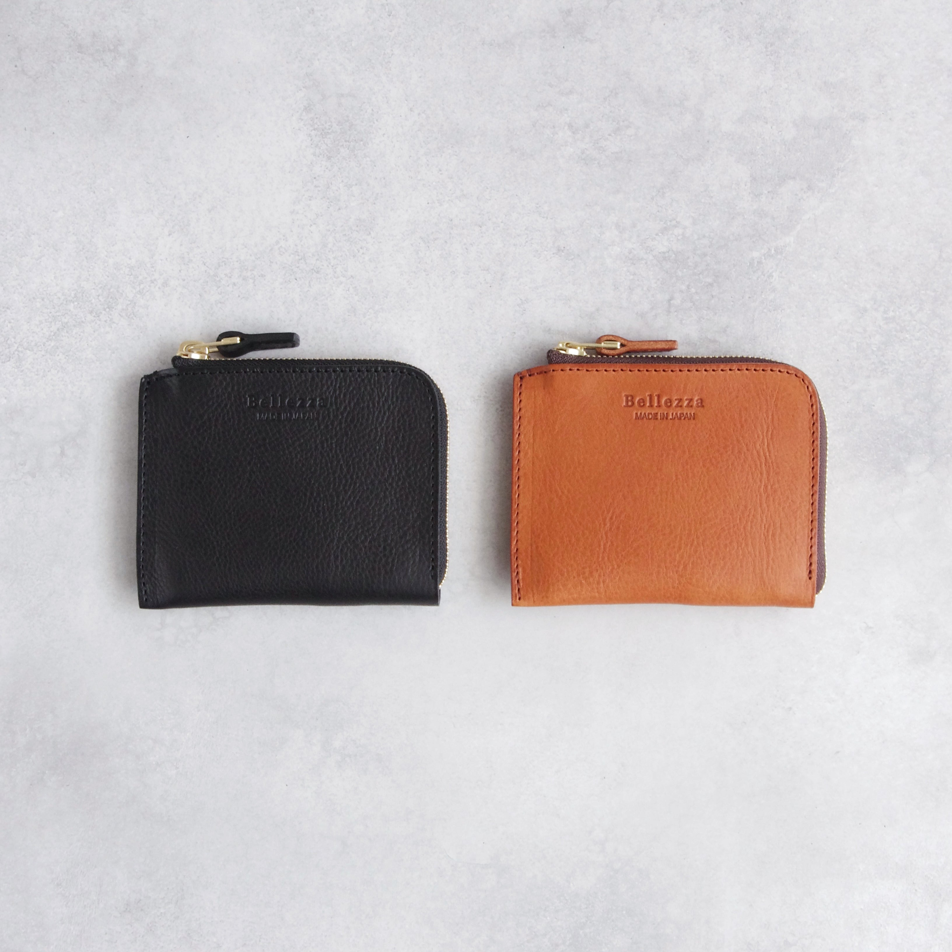 L字ファスナーミニ財布】コンパクト ミニ財布 ブラック | Bellezza