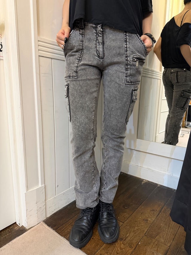 CELINE/ Vintage cargo washed denim . (O)