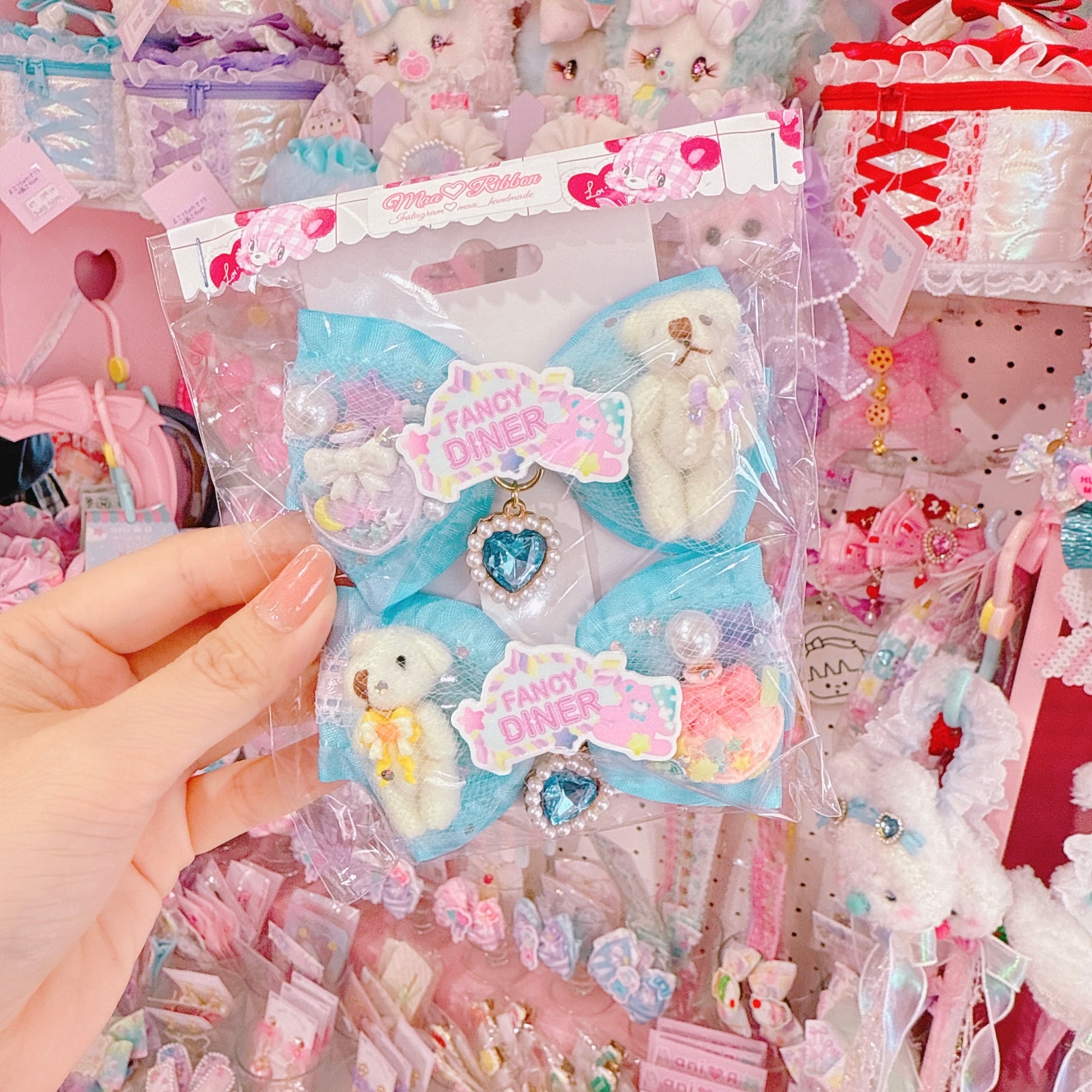 【R14】49-3チュールツインヘアクリップ