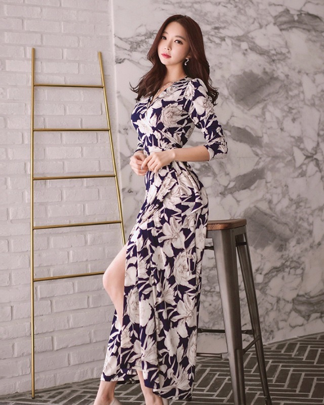 【S-XL】女優クローゼット Long dress slit skirt♡C522